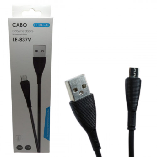 CABO DE DADOS USB V8 - IT BLUE - BRANCO/PRETO